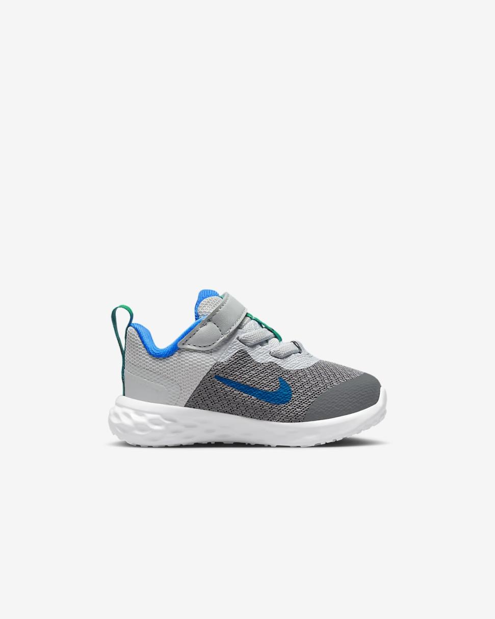 Nike Revolution 6 Cool Grey/Deep Royal Blue/Pure Platinum/Photo Blue | Kids Nike Lifestyle