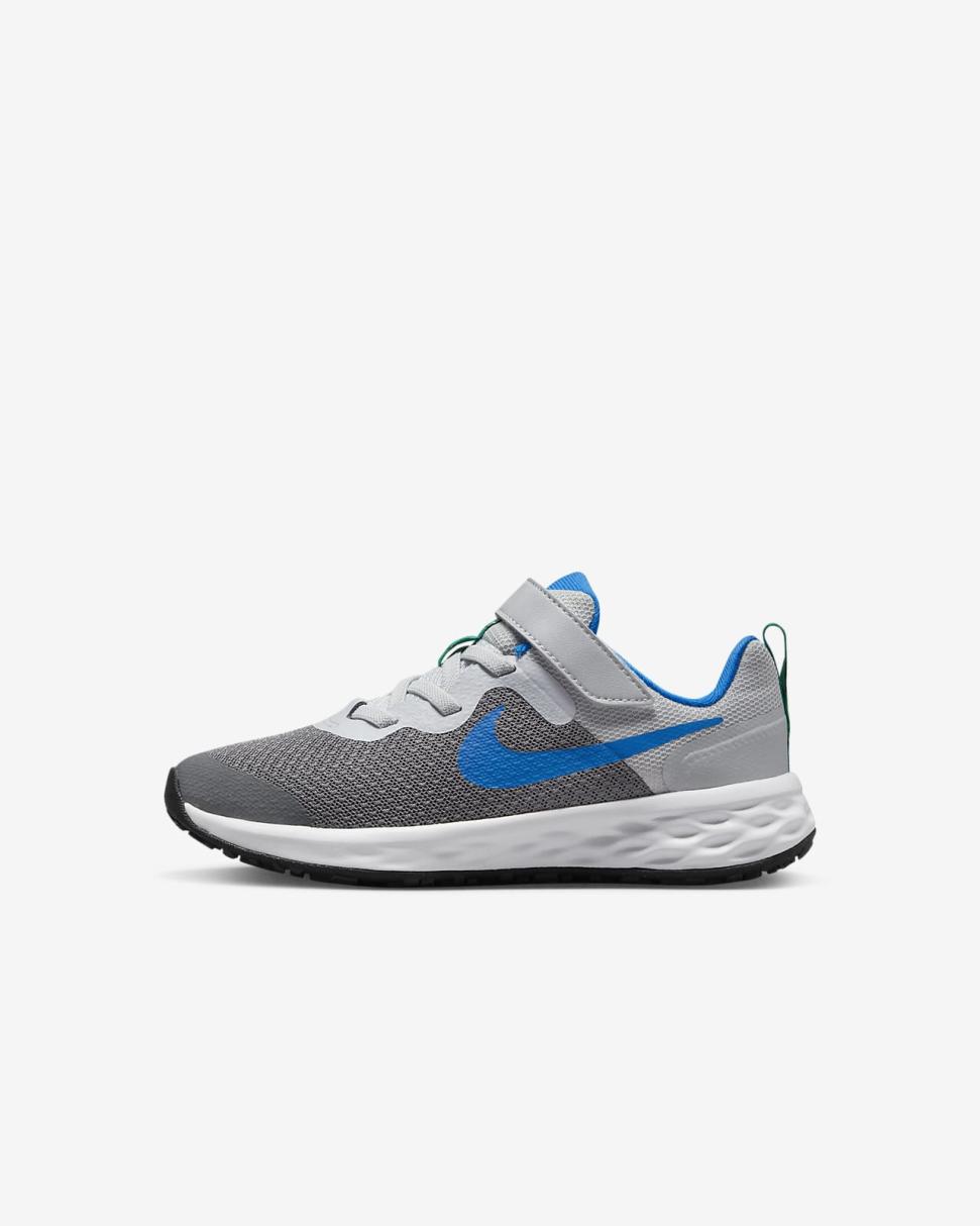 Nike Revolution 6 Cool Grey/Deep Royal Blue/Pure Platinum/Photo Blue | Kids Nike Running