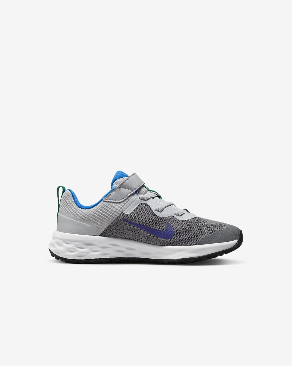 Nike Revolution 6 Cool Grey/Deep Royal Blue/Pure Platinum/Photo Blue | Kids Nike Running