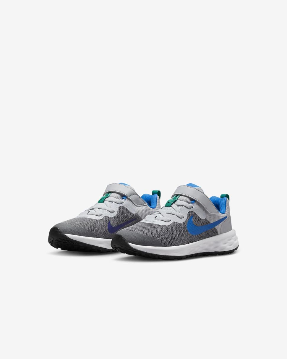 Nike Revolution 6 Cool Grey/Deep Royal Blue/Pure Platinum/Photo Blue | Kids Nike Running