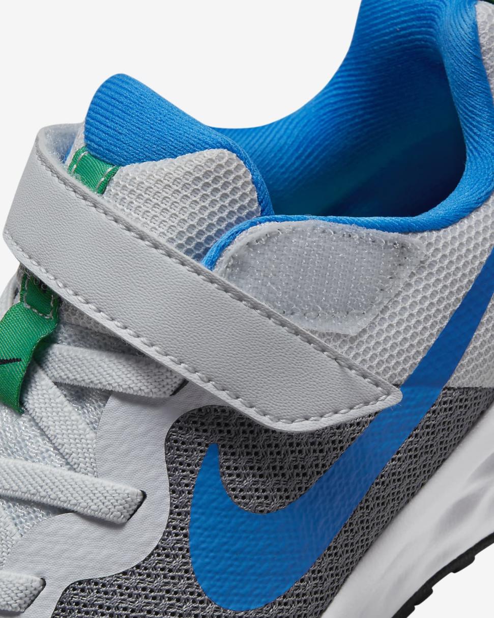 Nike Revolution 6 Cool Grey/Deep Royal Blue/Pure Platinum/Photo Blue | Kids Nike Running
