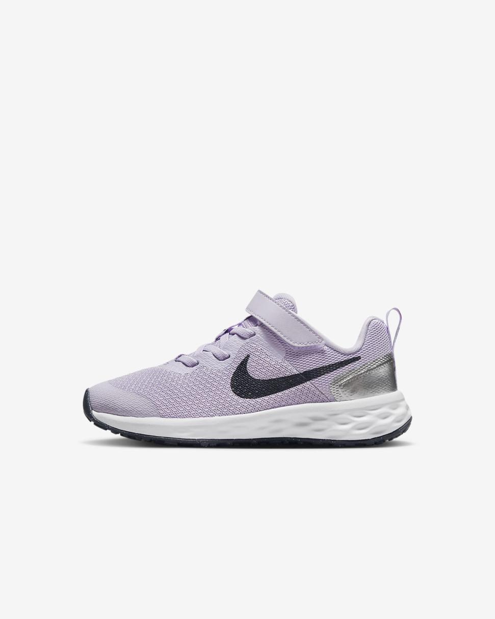Nike Revolution 6 Violet Frost/Metallic Silver/Vivid Purple/Thunder Blue | Kids Nike Running
