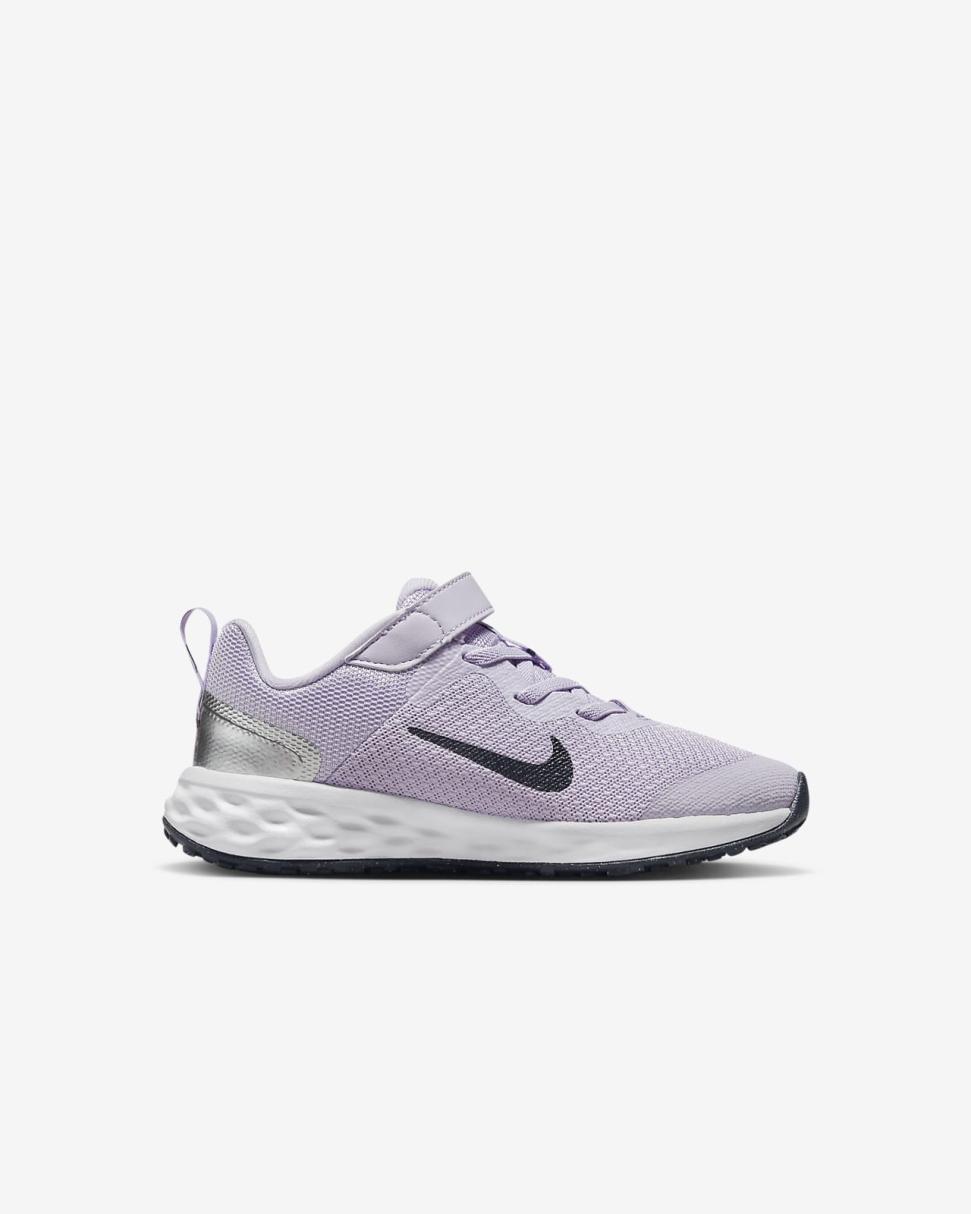 Nike Revolution 6 Violet Frost/Metallic Silver/Vivid Purple/Thunder Blue | Kids Nike Running