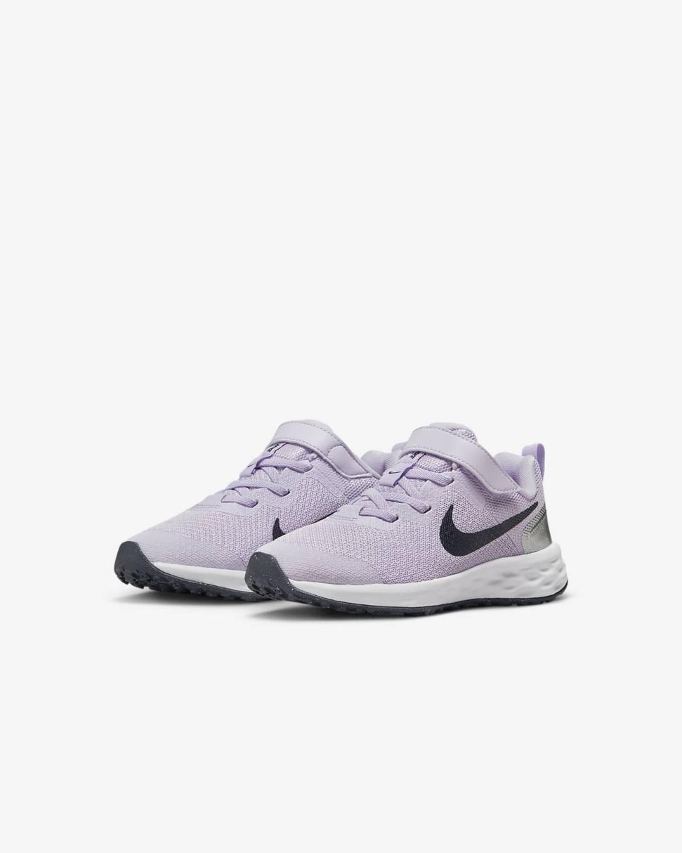 Nike Revolution 6 Violet Frost/Metallic Silver/Vivid Purple/Thunder Blue | Kids Nike Running
