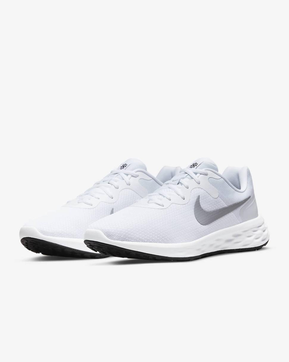 Nike Revolution 6 White/Pure Platinum/Black/Wolf Grey | Mens Nike Running