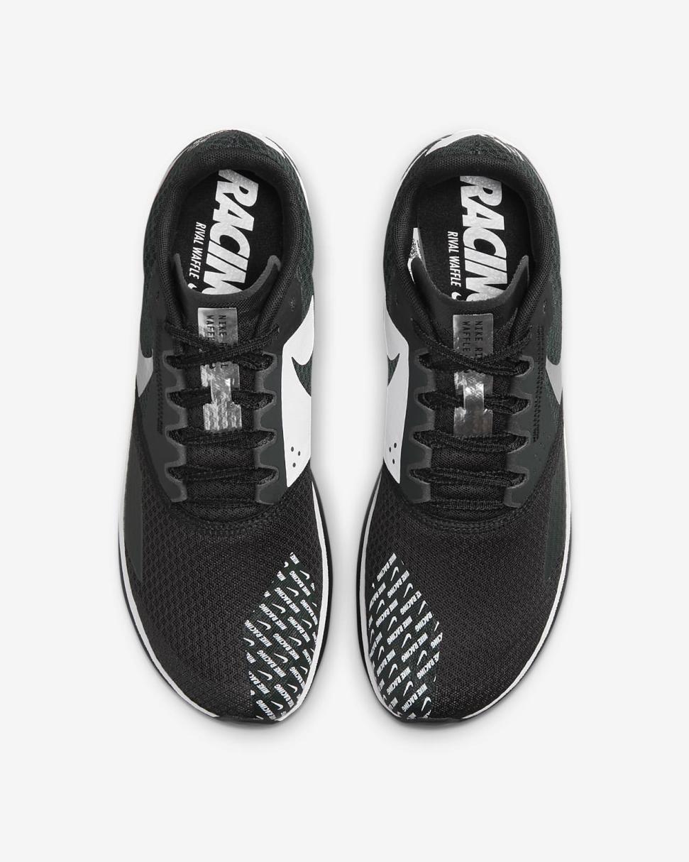 Nike Rival Waffle 6 Black/Dark Smoke Grey/White/Metallic Silver | Mens/Womens Nike Running
