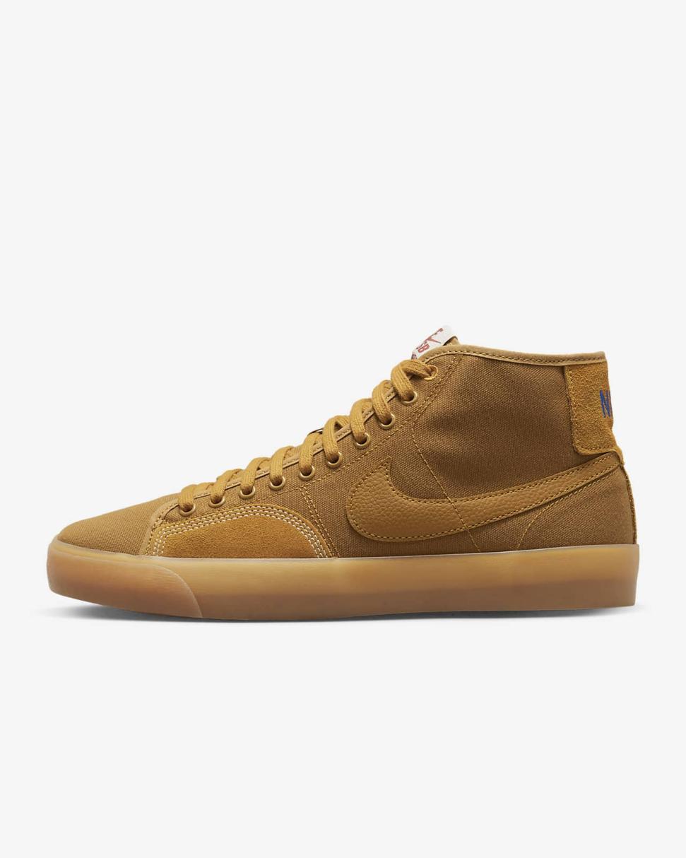 Nike SB Blazer Court Mid Premium Desert Ochre/Hyper Royal/Gum Yellow/Desert Ochre | Mens Nike Dunks & Blazers