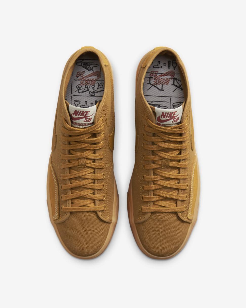 Nike SB Blazer Court Mid Premium Desert Ochre/Hyper Royal/Gum Yellow/Desert Ochre | Mens Nike Dunks & Blazers