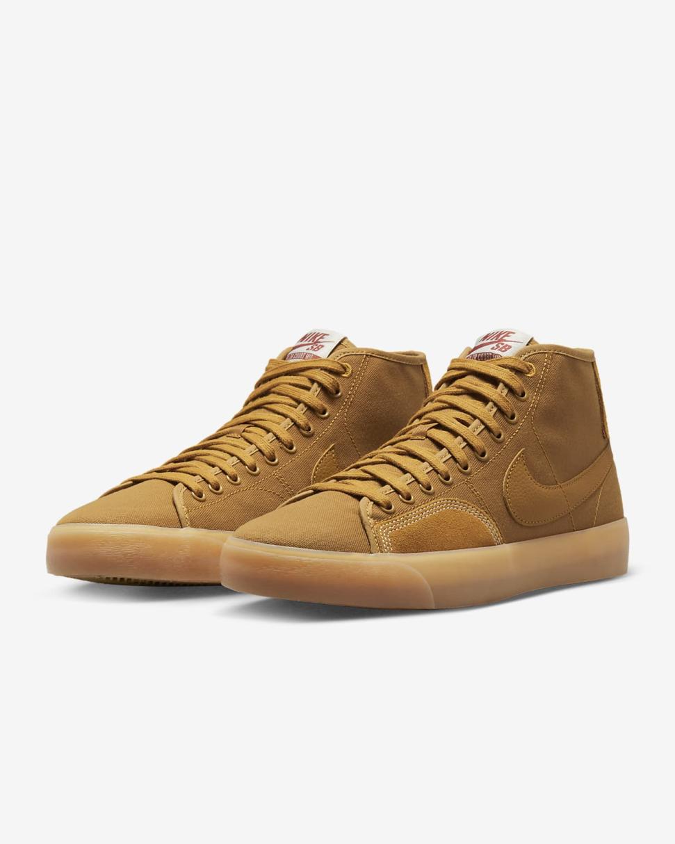 Nike SB Blazer Court Mid Premium Desert Ochre/Hyper Royal/Gum Yellow/Desert Ochre | Mens Nike Dunks & Blazers