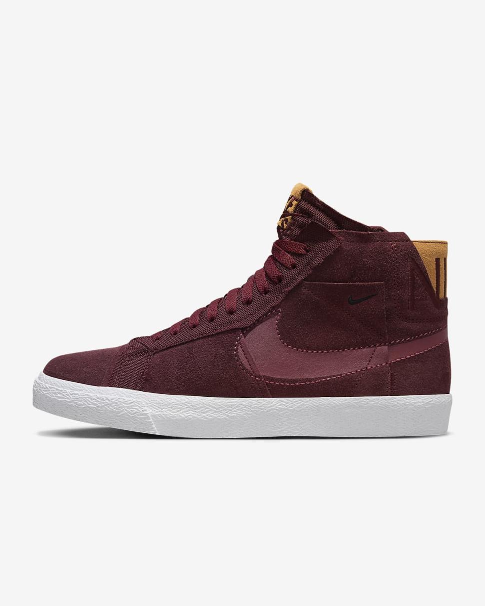 Nike SB Zoom Blazer Mid Premium Night Maroon/Night Maroon/White/Rosewood | Mens/Womens Nike Lifestyle