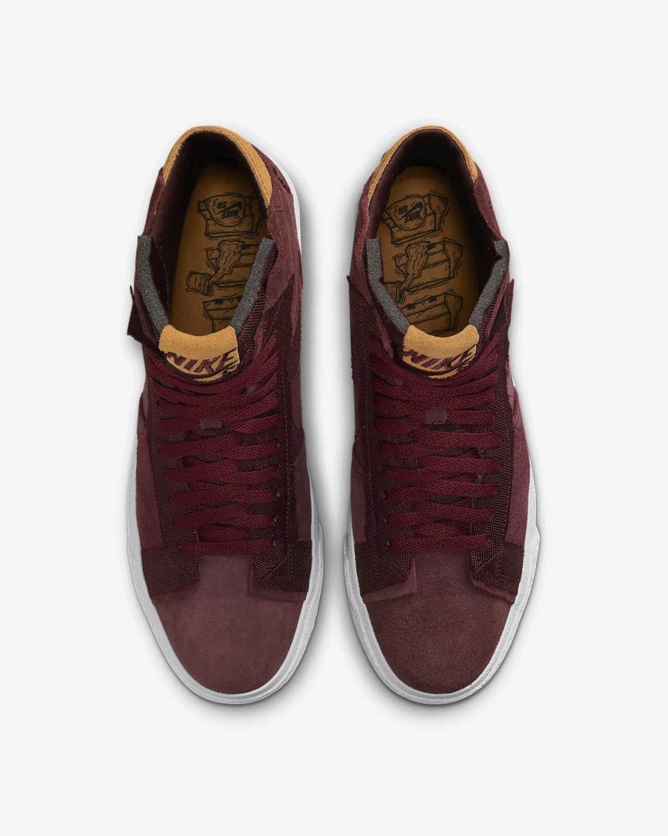 Nike SB Zoom Blazer Mid Premium Night Maroon/Night Maroon/White/Rosewood | Mens/Womens Nike Lifestyle
