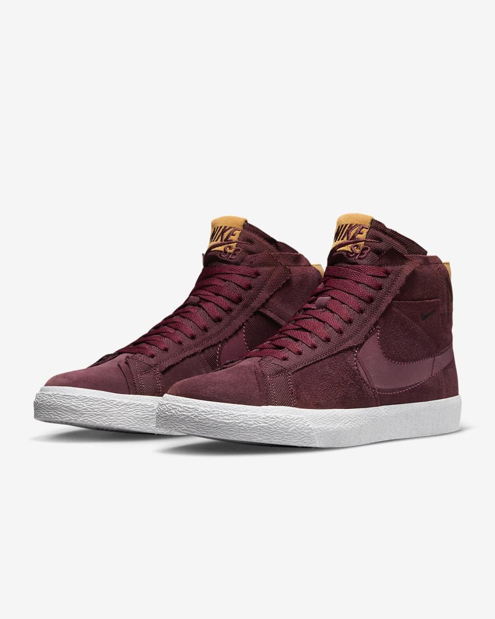 Nike SB Zoom Blazer Mid Premium Night Maroon/Night Maroon/White/Rosewood | Mens/Womens Nike Lifestyle