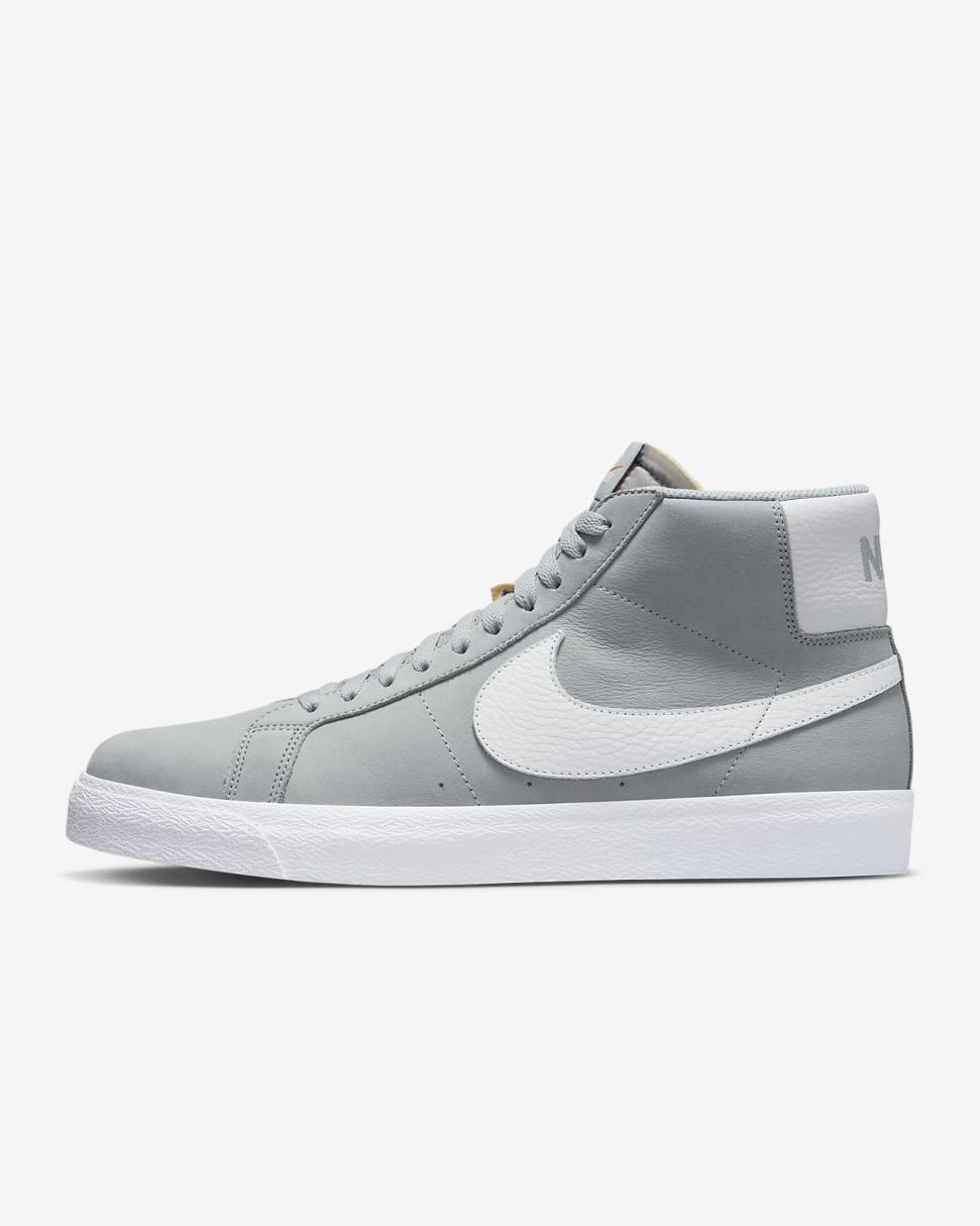 Nike SB Zoom Blazer Mid Wolf Grey/Wolf Grey/Gum Light Brown/White | Mens/Womens Nike Dunks & Blazers