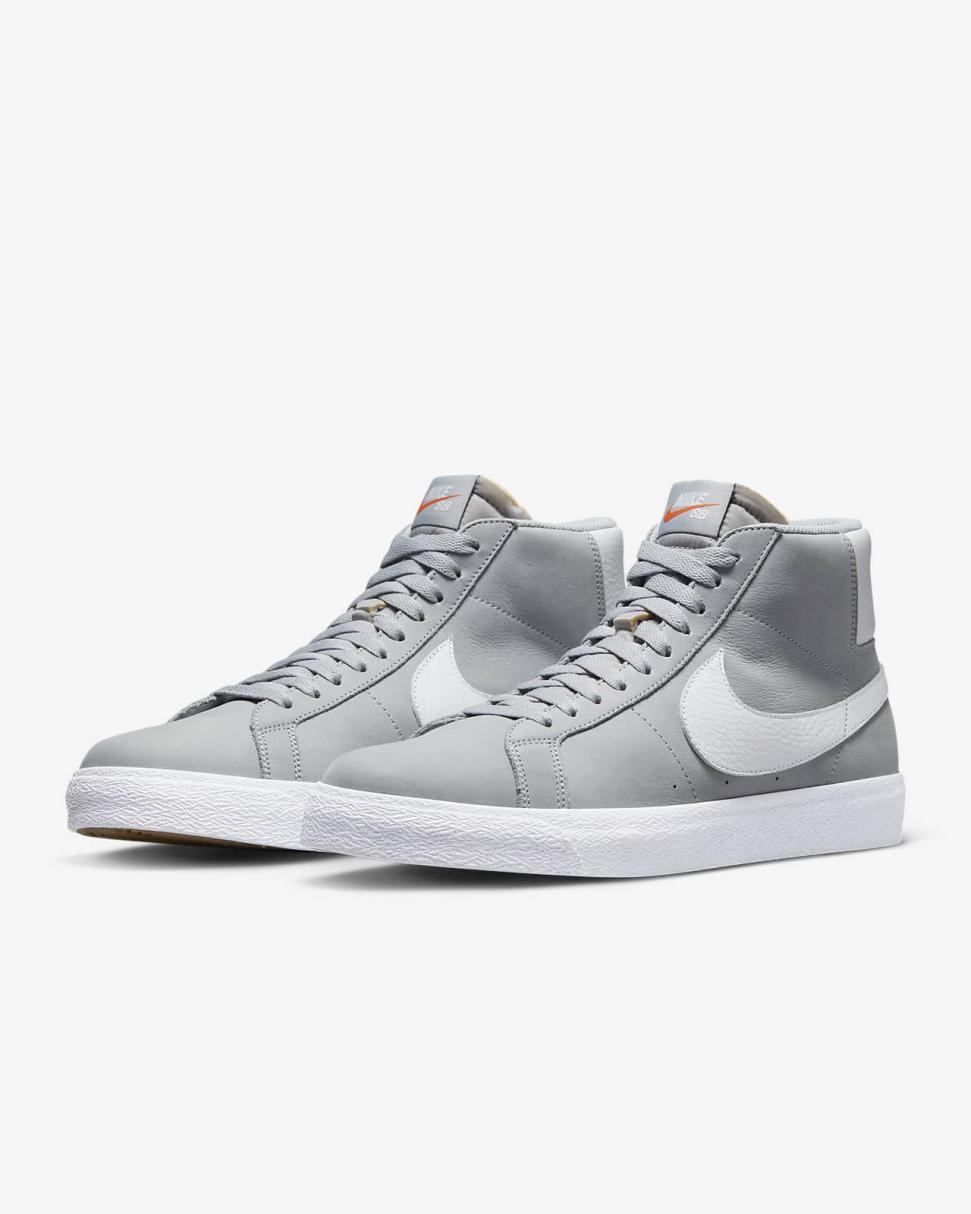 Nike SB Zoom Blazer Mid Wolf Grey/Wolf Grey/Gum Light Brown/White | Mens/Womens Nike Dunks & Blazers
