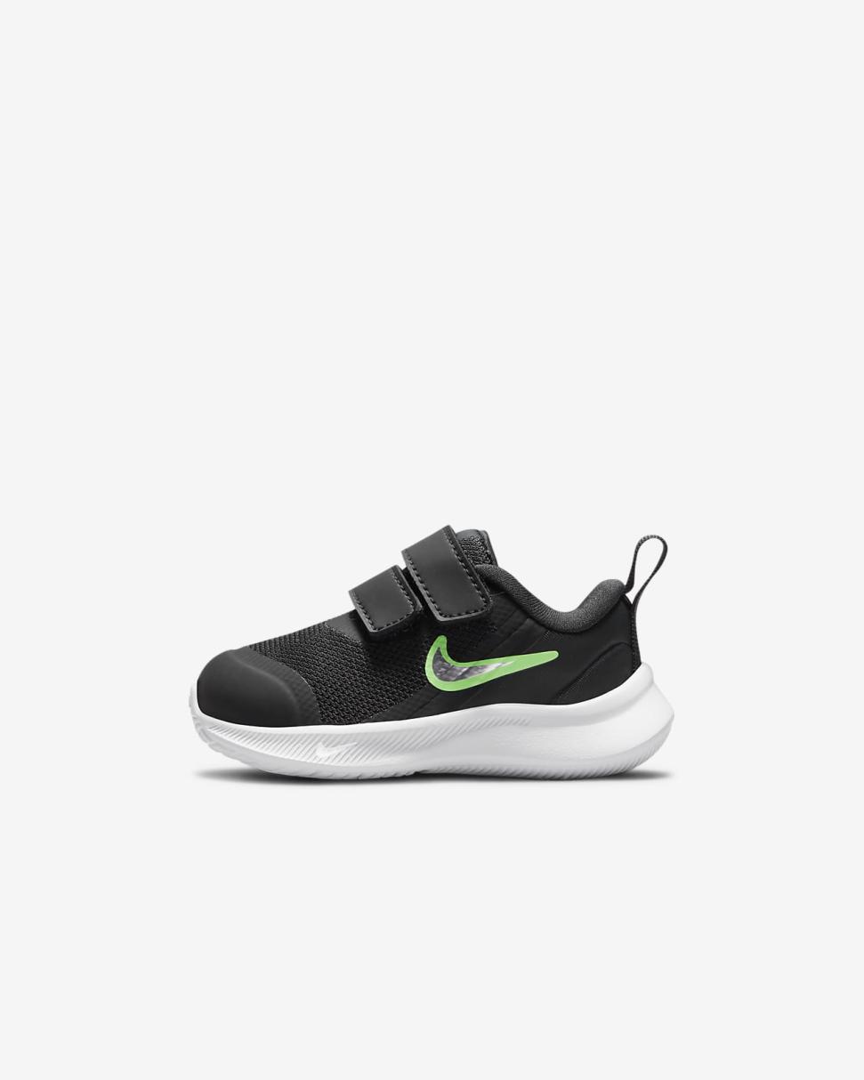 Nike Star Runner 3 Black/Dark Smoke Grey/Green Strike/Chrome | Kids Nike Lifestyle