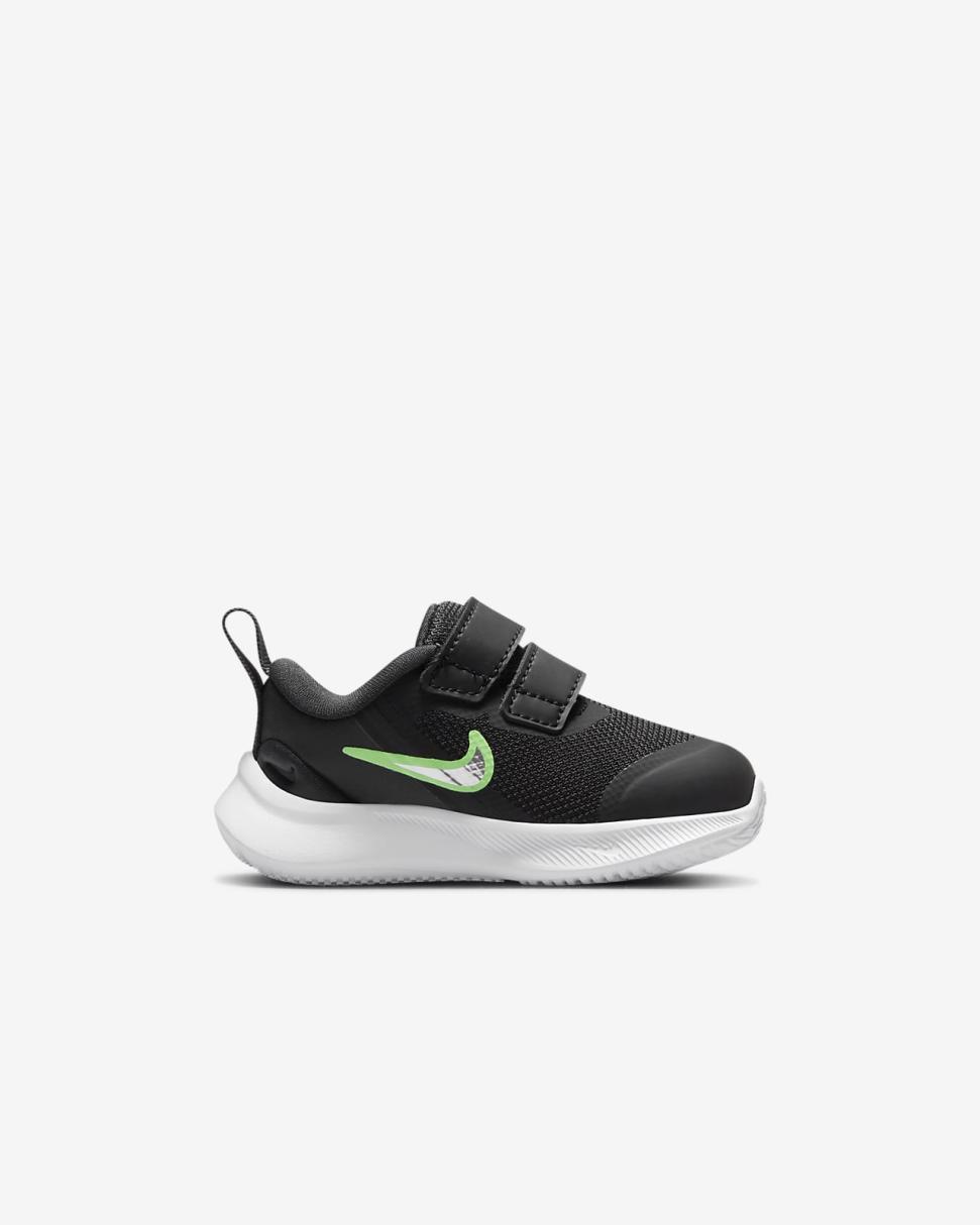 Nike Star Runner 3 Black/Dark Smoke Grey/Green Strike/Chrome | Kids Nike Lifestyle