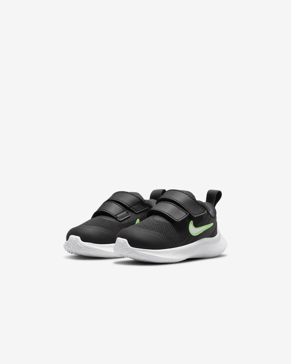 Nike Star Runner 3 Black/Dark Smoke Grey/Green Strike/Chrome | Kids Nike Lifestyle