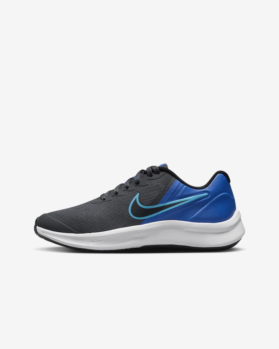 Nike Star Runner 3 Iron Grey/Blue Lightning/Racer Blue/Black | Kids Nike Running