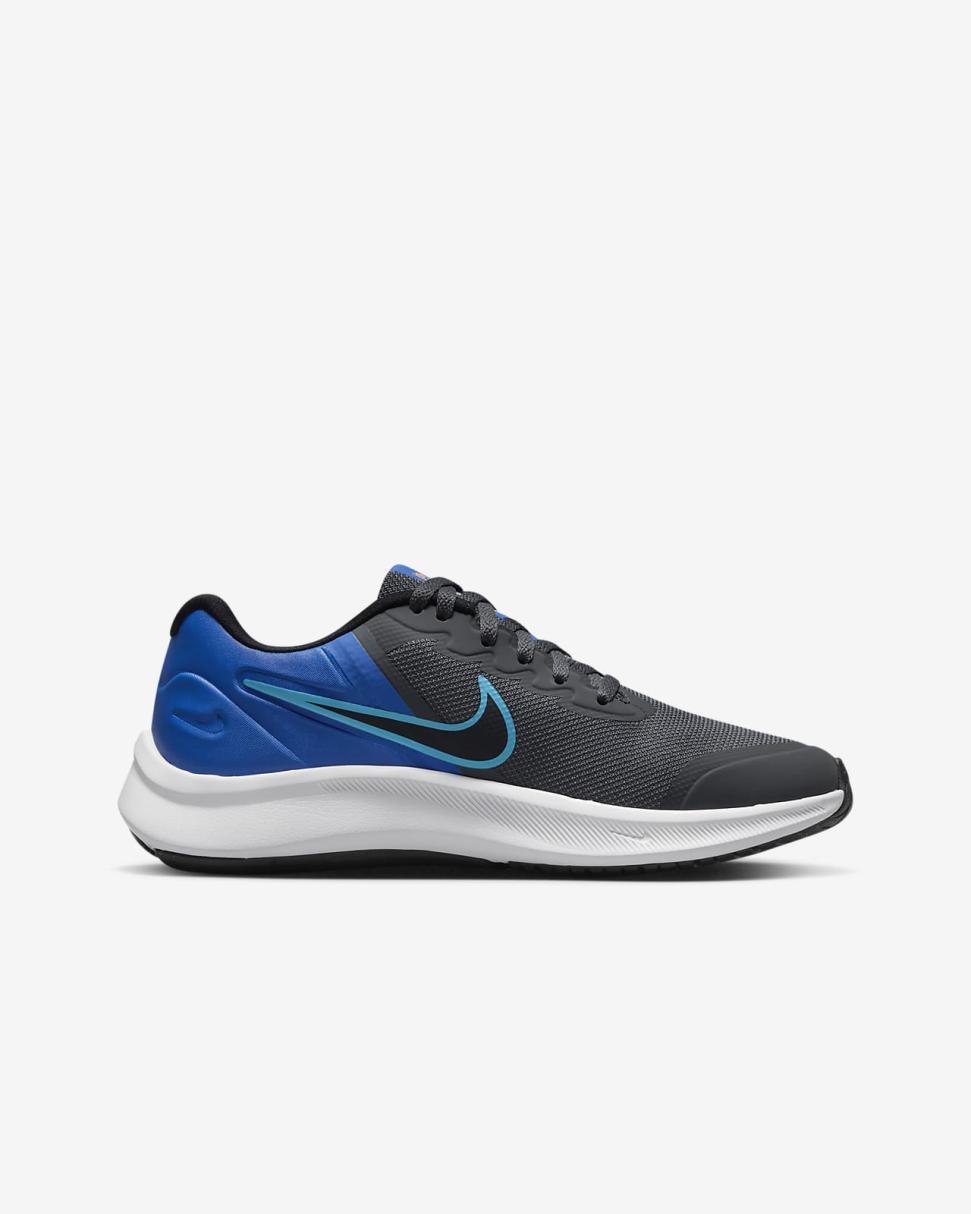 Nike Star Runner 3 Iron Grey/Blue Lightning/Racer Blue/Black | Kids Nike Running