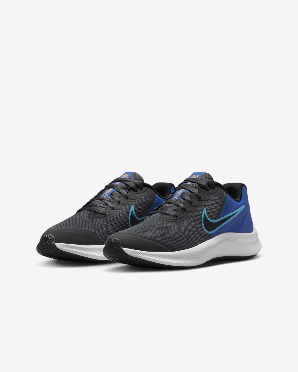 Nike Star Runner 3 Iron Grey/Blue Lightning/Racer Blue/Black | Kids Nike Running