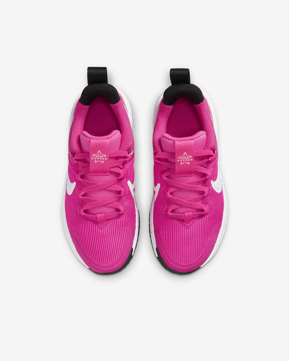 Nike Star Runner 4 Fierce Pink/Black/Playful Pink/White | Kids Nike Running