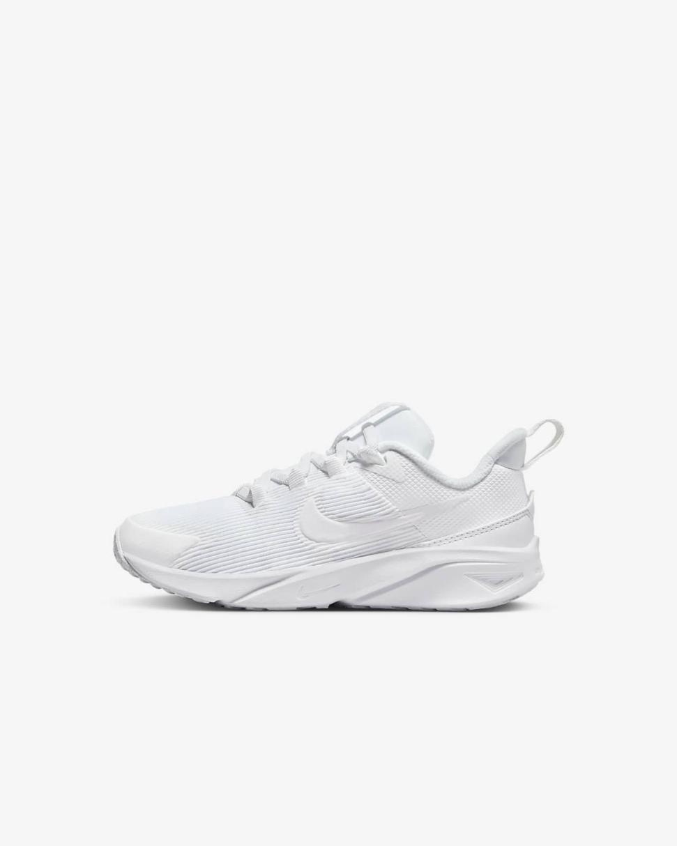 Nike Star Runner 4 White/White/Pure Platinum/White | Kids Nike Running