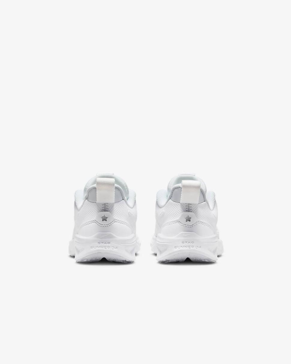 Nike Star Runner 4 White/White/Pure Platinum/White | Kids Nike Running
