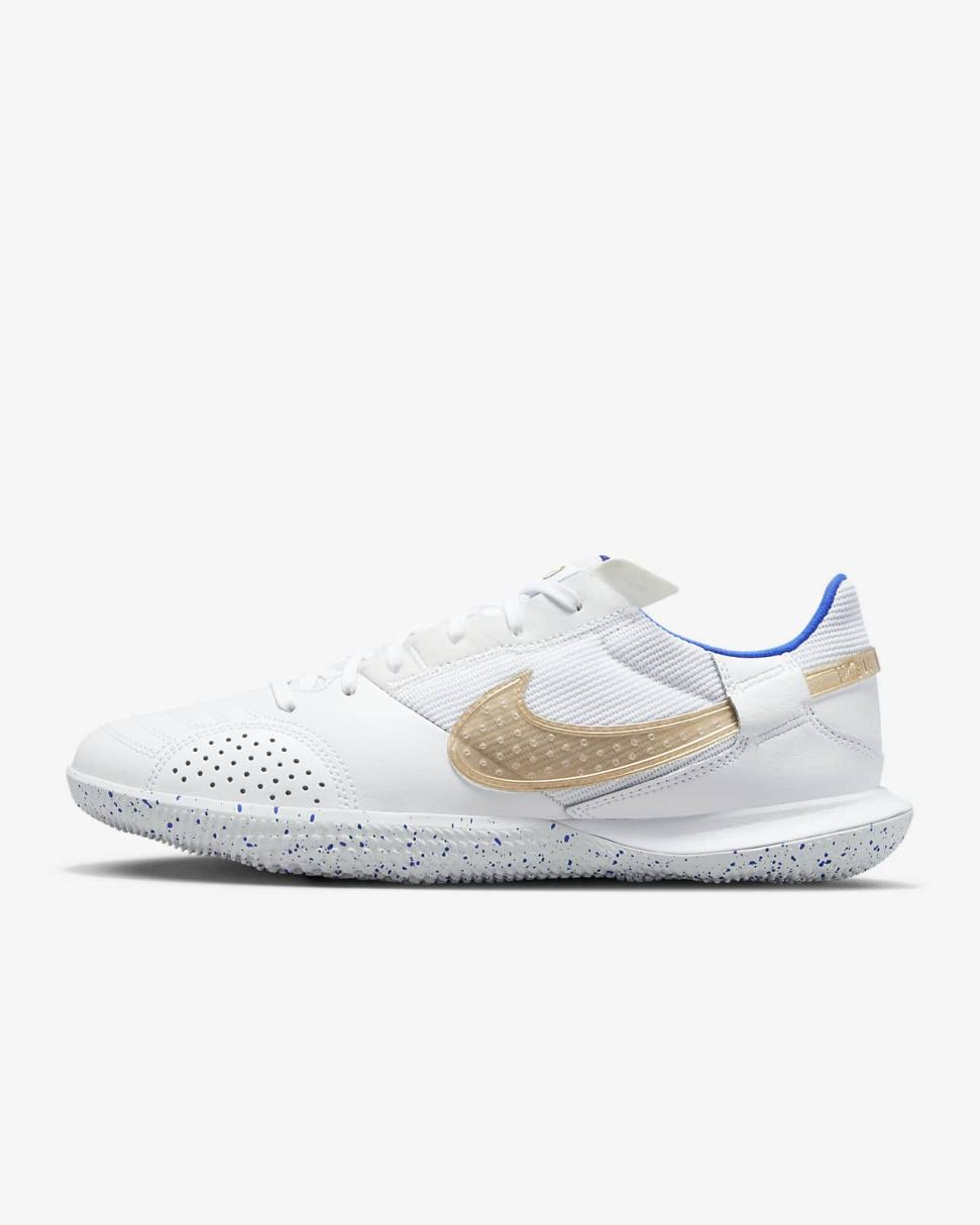 Nike Streetgato White/Hyper Royal/Metallic Gold | Mens Nike Soccer