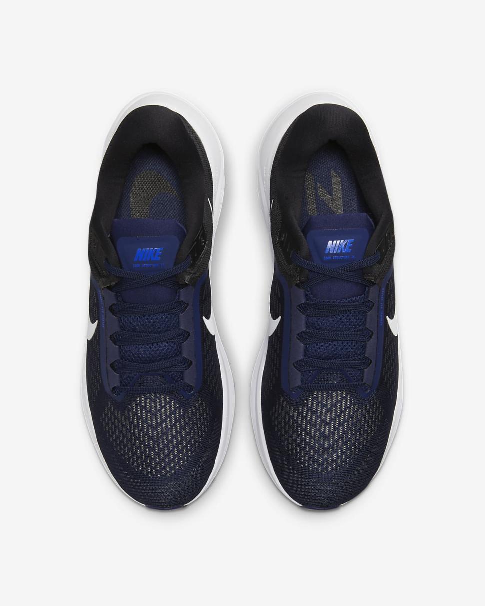 Nike Structure 24 Midnight Navy/Black/White/White | Mens Nike Running