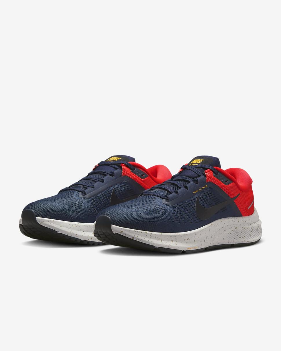 Nike Structure 24 Obsidian/Bright Crimson/White/Black | Mens Nike Running