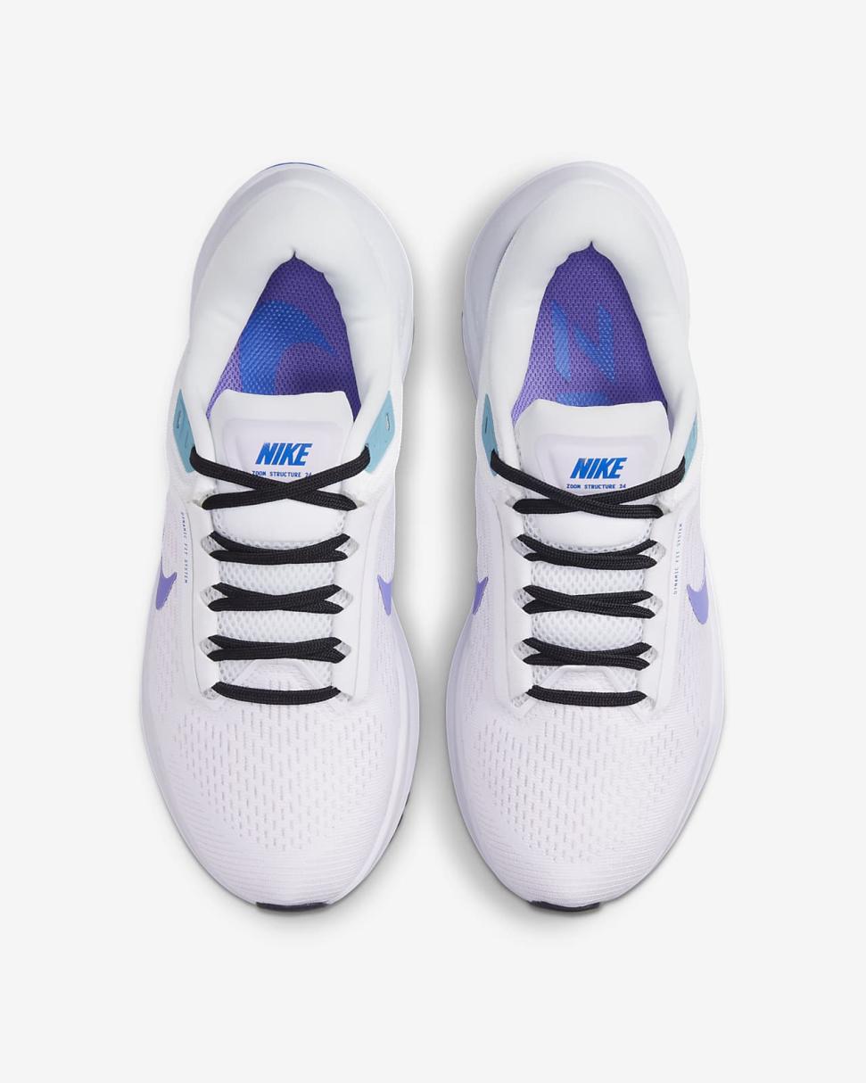 Nike Structure 24 White/Barely Grape/Cerulean/Psychic Purple | Womens Nike Running