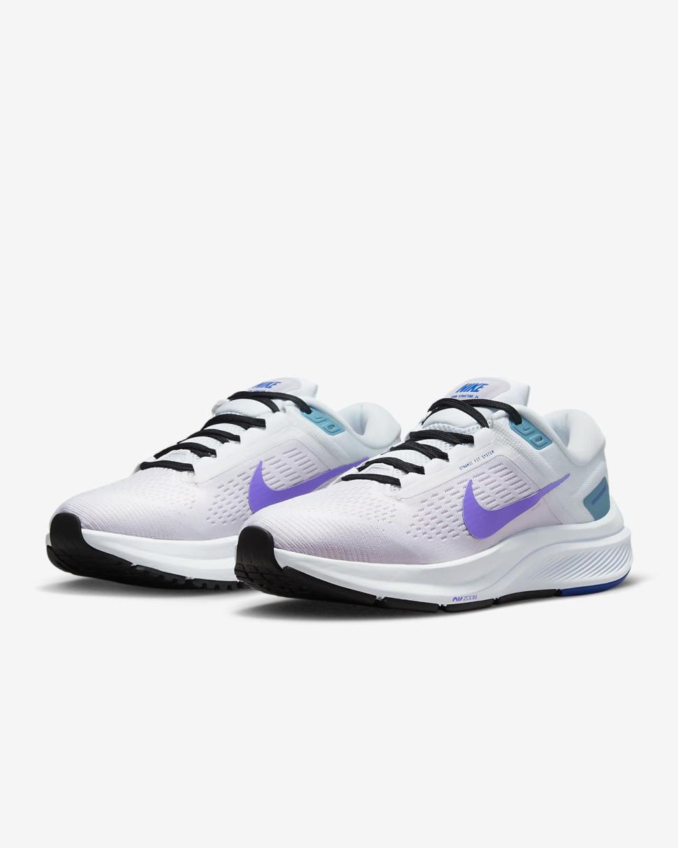 Nike Structure 24 White/Barely Grape/Cerulean/Psychic Purple | Womens Nike Running