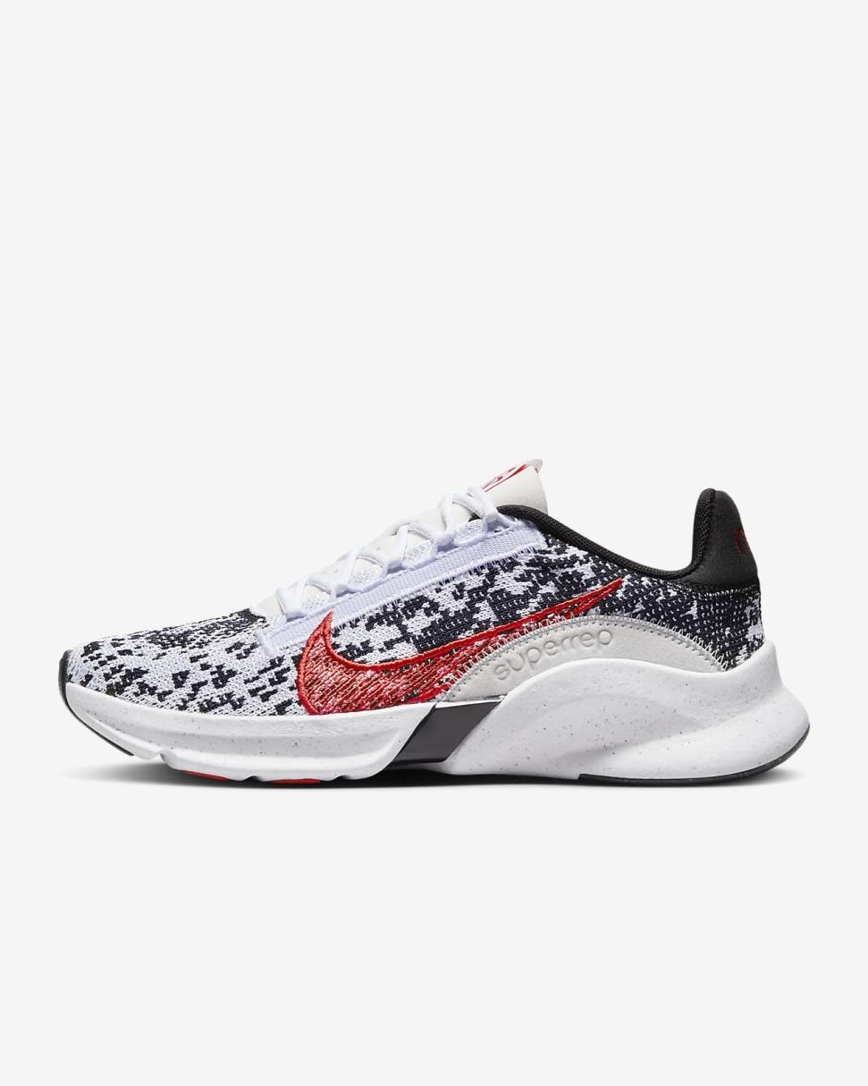 Nike SuperRep Go 3 Flyknit Next Nature White/Black/Photon Dust/Picante Red | Womens Nike Training & Gym