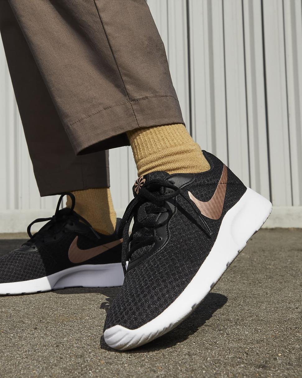 Nike Tanjun Black/Barely Volt/White/Metallic Red Bronze | Womens Nike Lifestyle