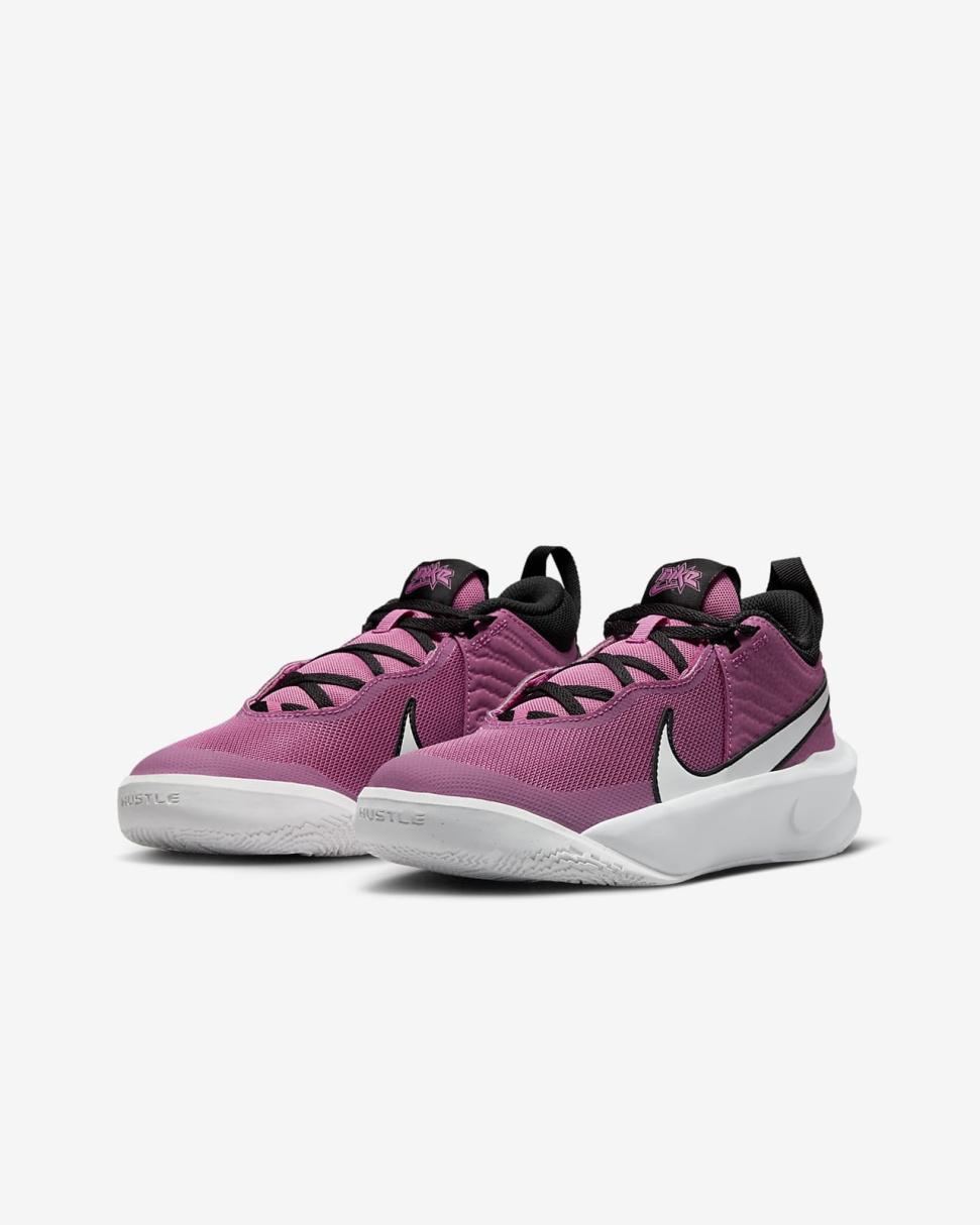 Nike Team Hustle D 10 Cosmic Fuchsia/Summit White/White | Kids Nike Basketball