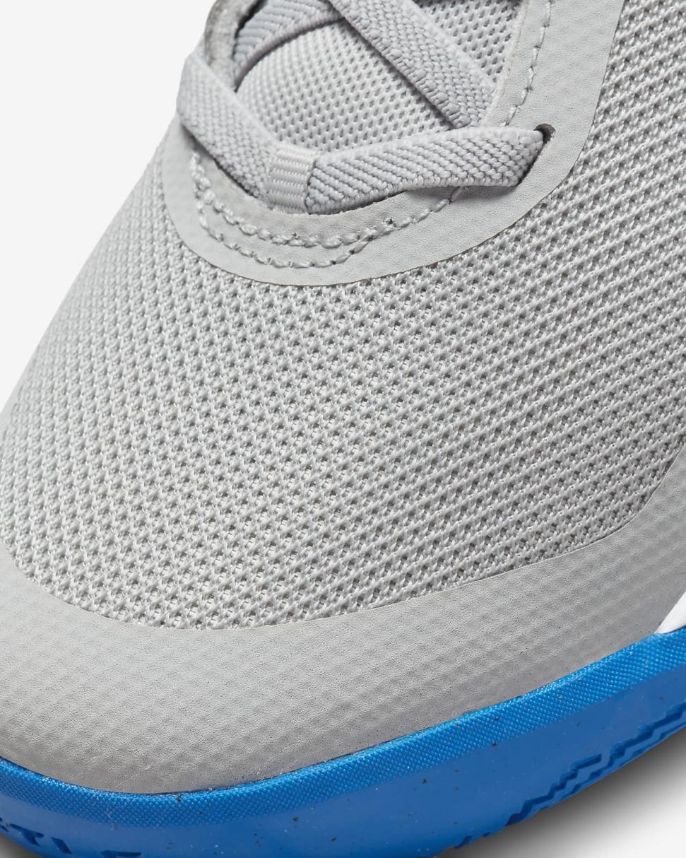 Nike Team Hustle D 10 Grey Fog/Mystic Navy/Atomic Green/Photo Blue | Kids Nike Basketball