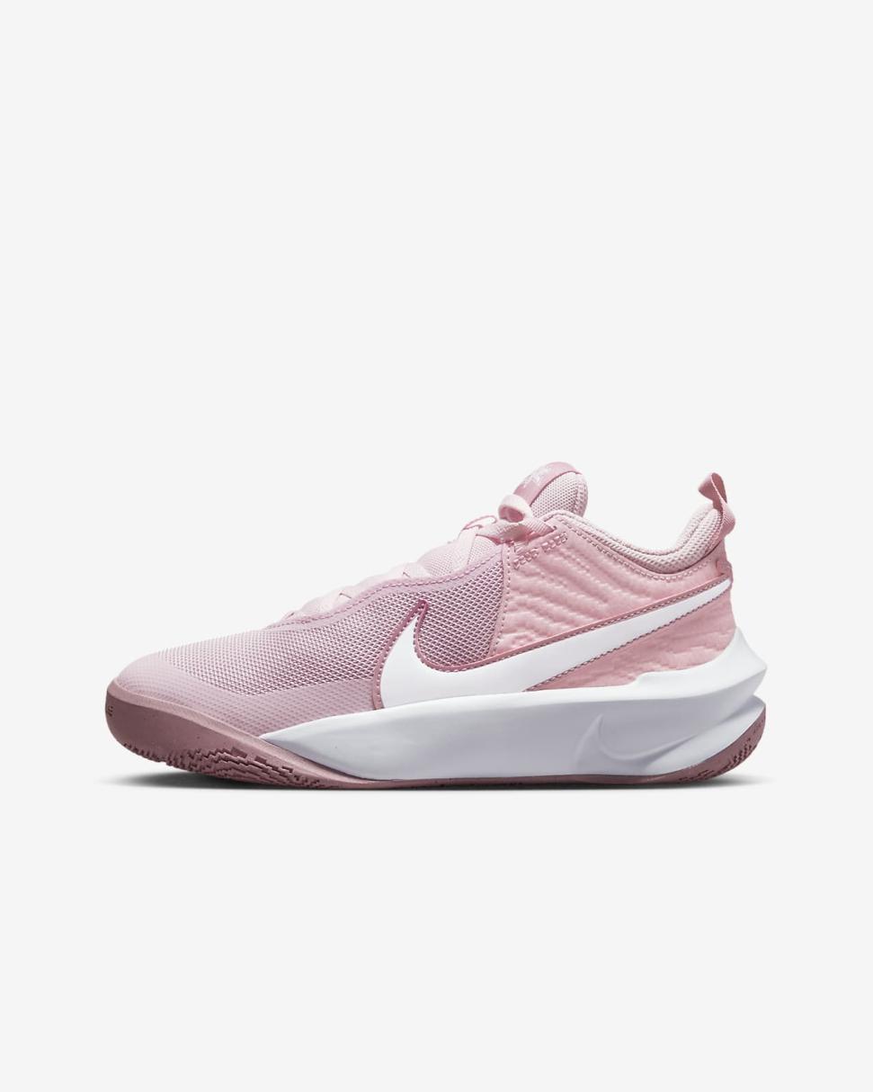 Nike Team Hustle D 10 Pink Foam/Medium Soft Pink/Elemental Pink/White | Kids Nike Basketball