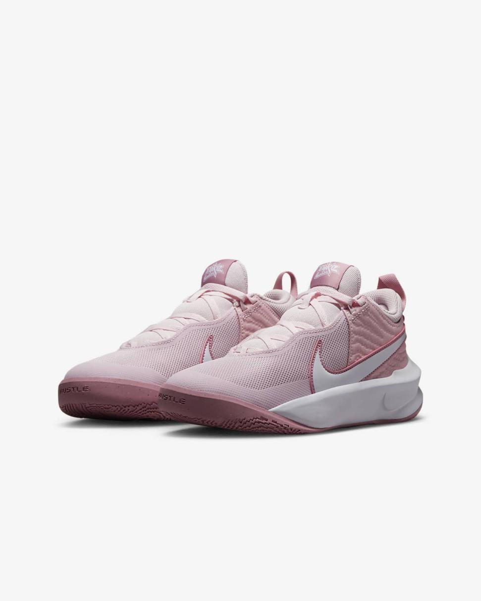 Nike Team Hustle D 10 Pink Foam/Medium Soft Pink/Elemental Pink/White | Kids Nike Basketball