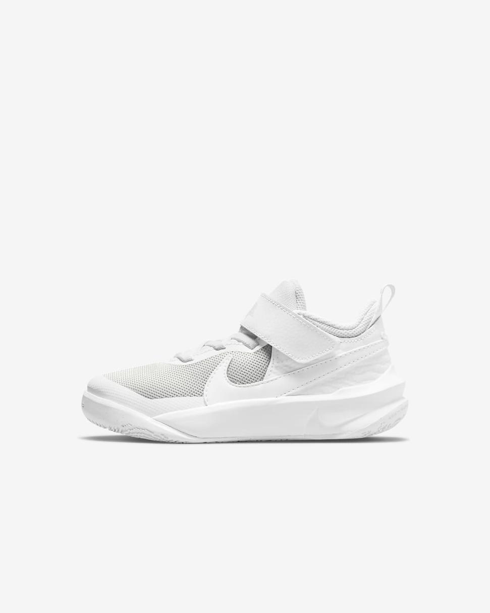Nike Team Hustle D 10 White/Photon Dust/Volt/White | Kids Nike Basketball