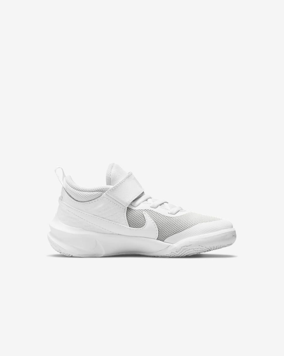 Nike Team Hustle D 10 White/Photon Dust/Volt/White | Kids Nike Basketball