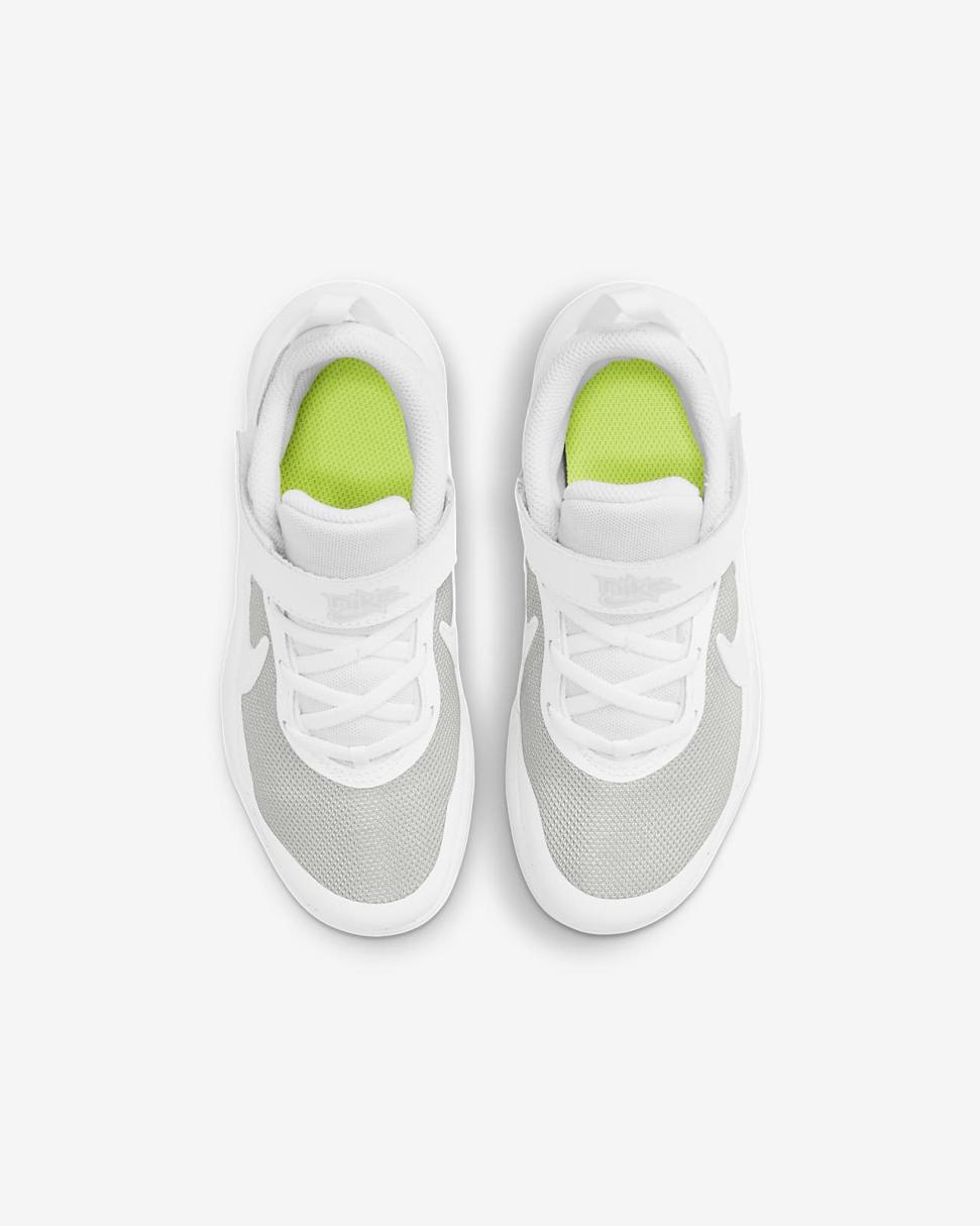Nike Team Hustle D 10 White/Photon Dust/Volt/White | Kids Nike Basketball
