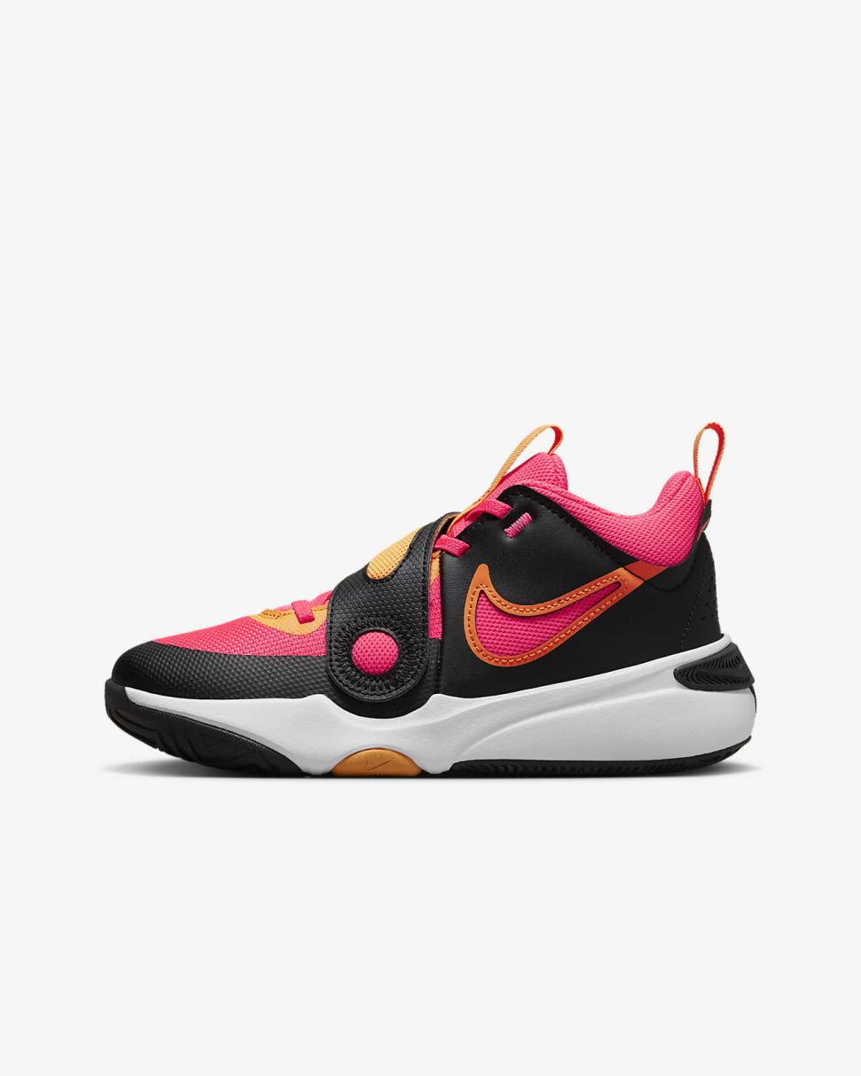 Nike Team Hustle D 11 Black/Vivid Orange/White/Hot Punch | Kids Nike First Day Kicks