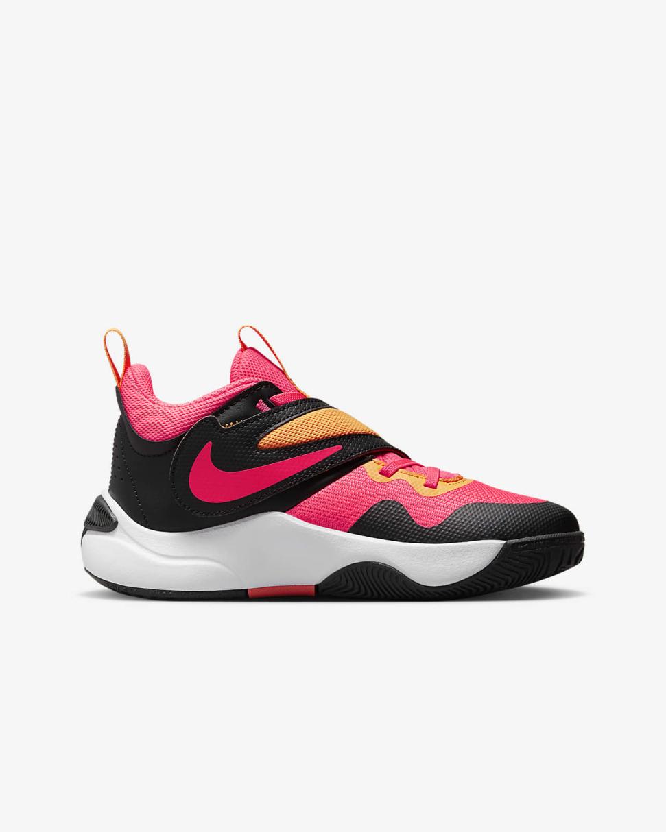 Nike Team Hustle D 11 Black/Vivid Orange/White/Hot Punch | Kids Nike First Day Kicks