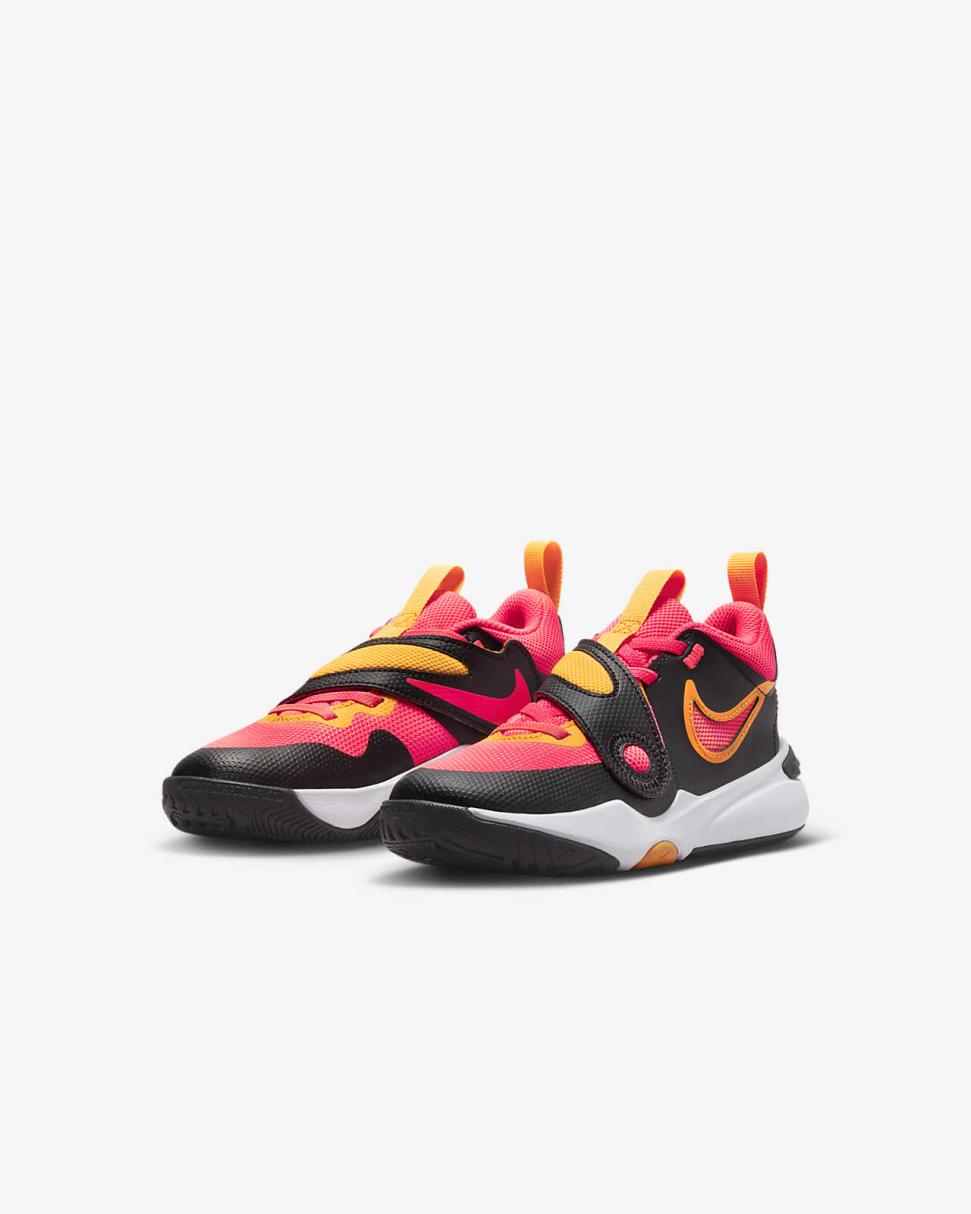Nike Team Hustle D 11 Black/Vivid Orange/White/Hot Punch | Kids Nike First Day Kicks