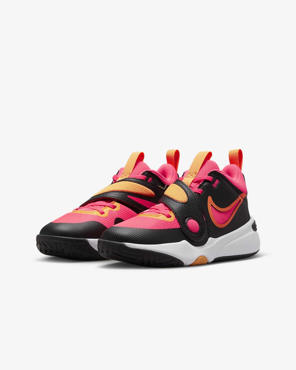 Nike Team Hustle D 11 Black/Vivid Orange/White/Hot Punch | Kids Nike First Day Kicks