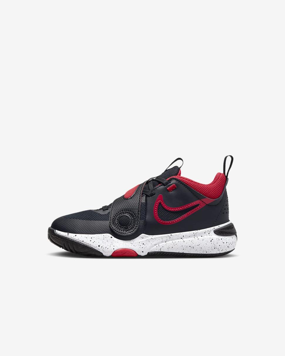 Nike Team Hustle D 11 Black/White/University Red | Kids Nike First Day Kicks