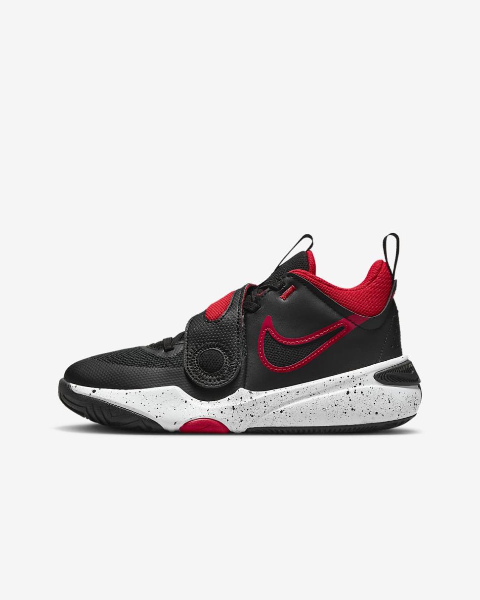 Nike Team Hustle D 11 Black/White/University Red | Kids Nike First Day Kicks