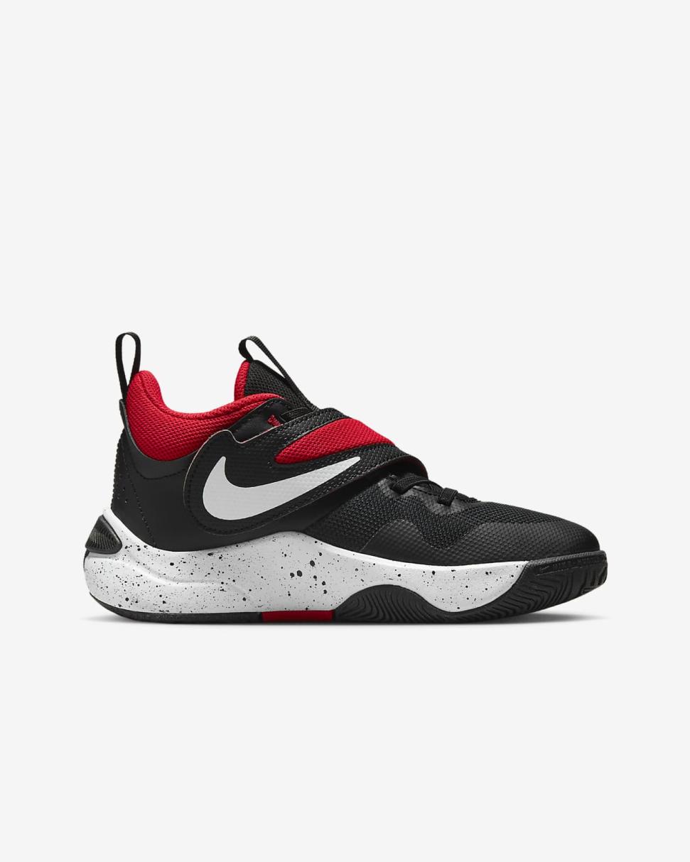 Nike Team Hustle D 11 Black/White/University Red | Kids Nike First Day Kicks