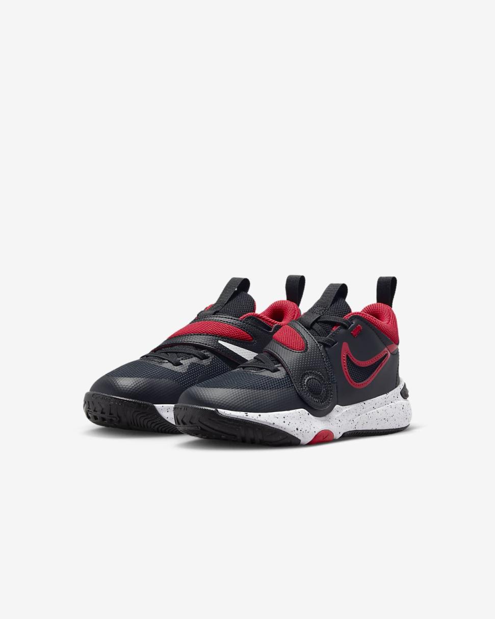 Nike Team Hustle D 11 Black/White/University Red | Kids Nike First Day Kicks