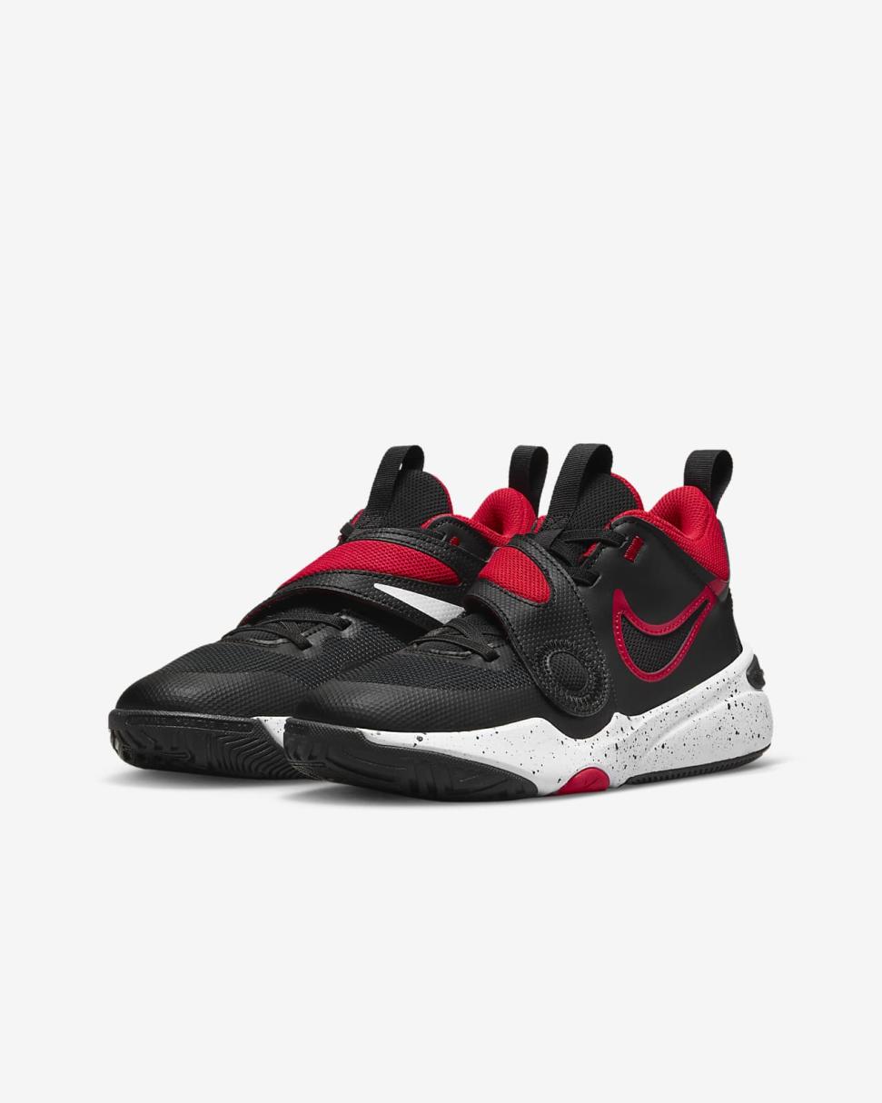 Nike Team Hustle D 11 Black/White/University Red | Kids Nike First Day Kicks